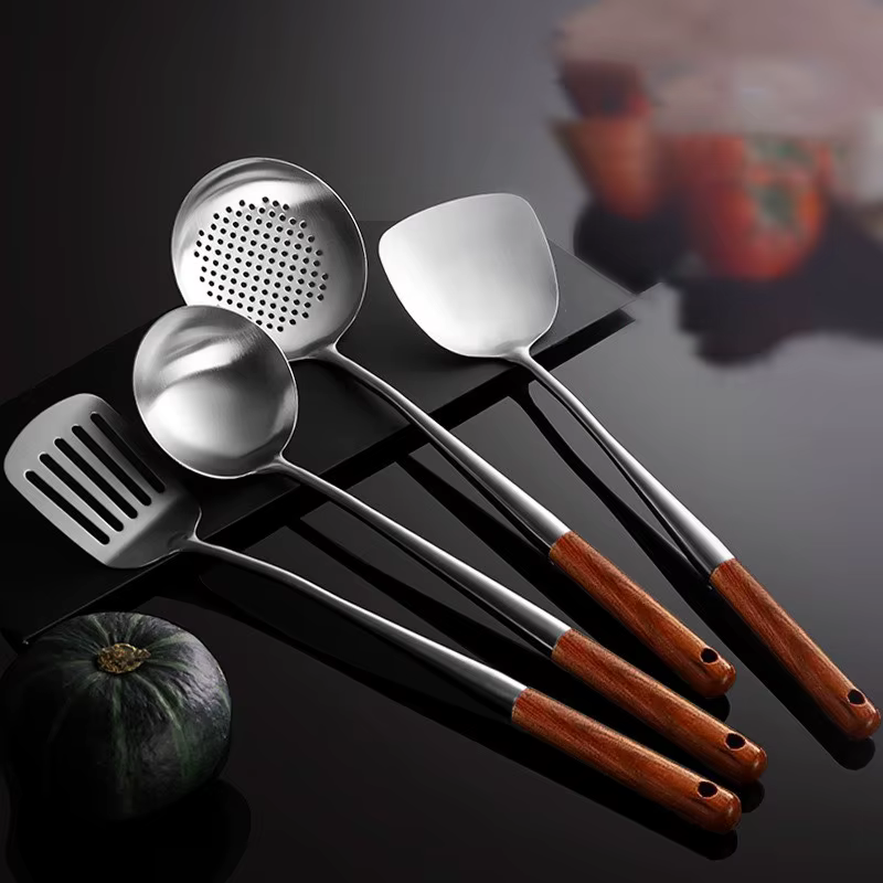 Ustensiles de cuisine Wok spatule fer et louche outil