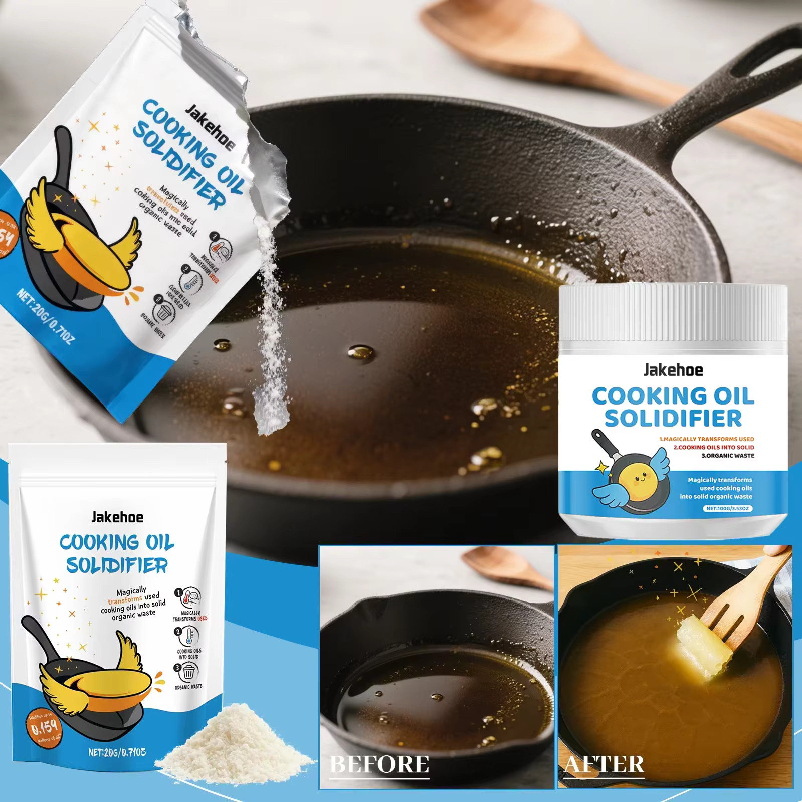 Poudre de solidificateur d'huile de cuisson