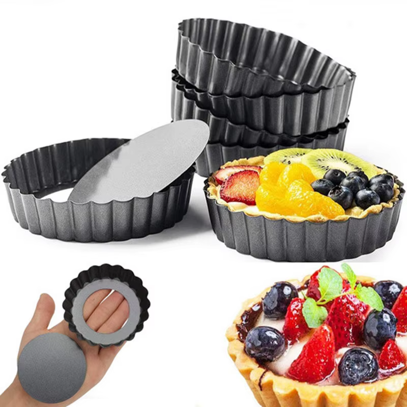 Outil de cuisson moules à gâteaux antiadhésifs en acier au carbone rond tarte Quiche casseroles fond amovible Pizza