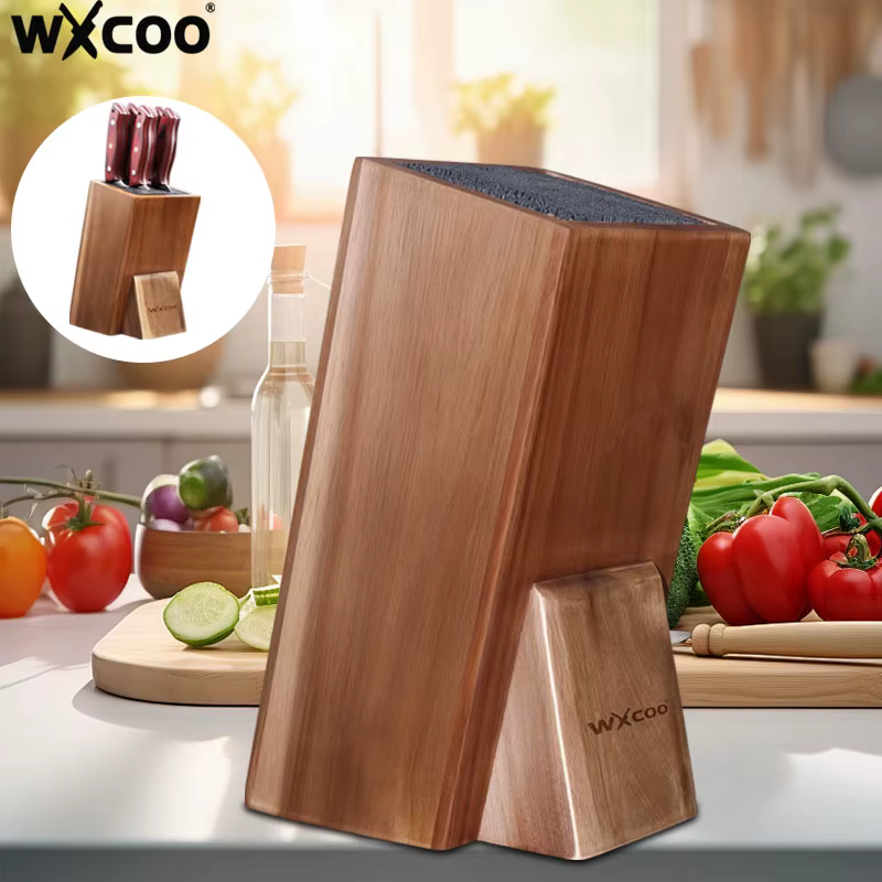 Nouveau porte-couteau universel de cuisine en bois d'acacia