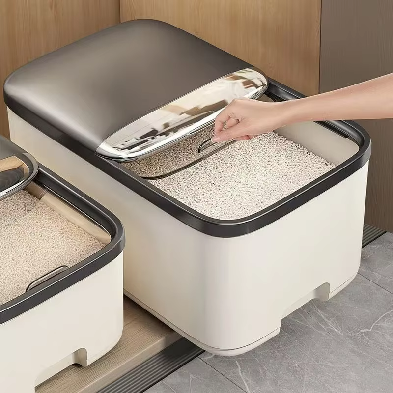 Boîte de rangement de riz avec couvercle