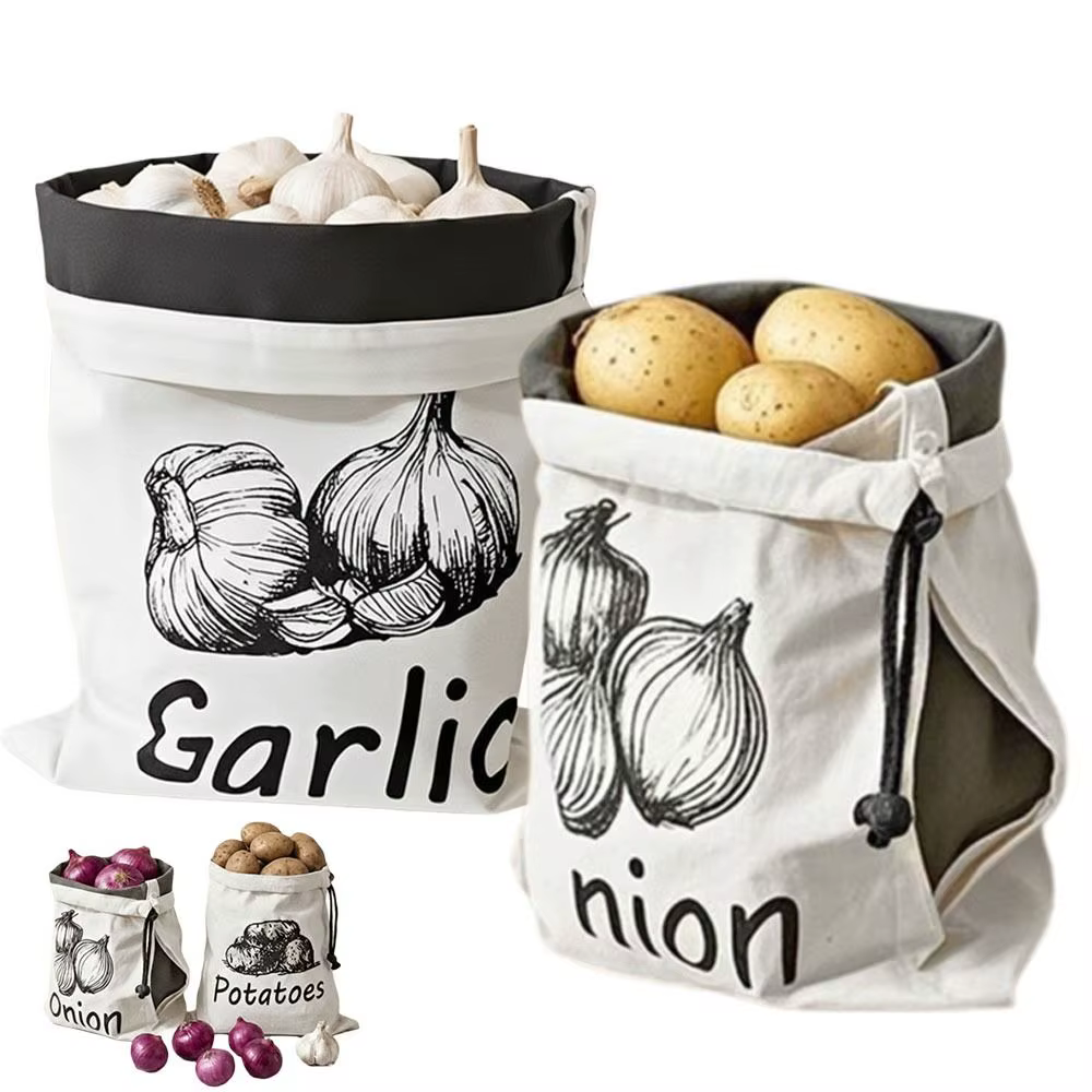 Sac de rangement durable et réutilisable pour oignons et pommes de terre