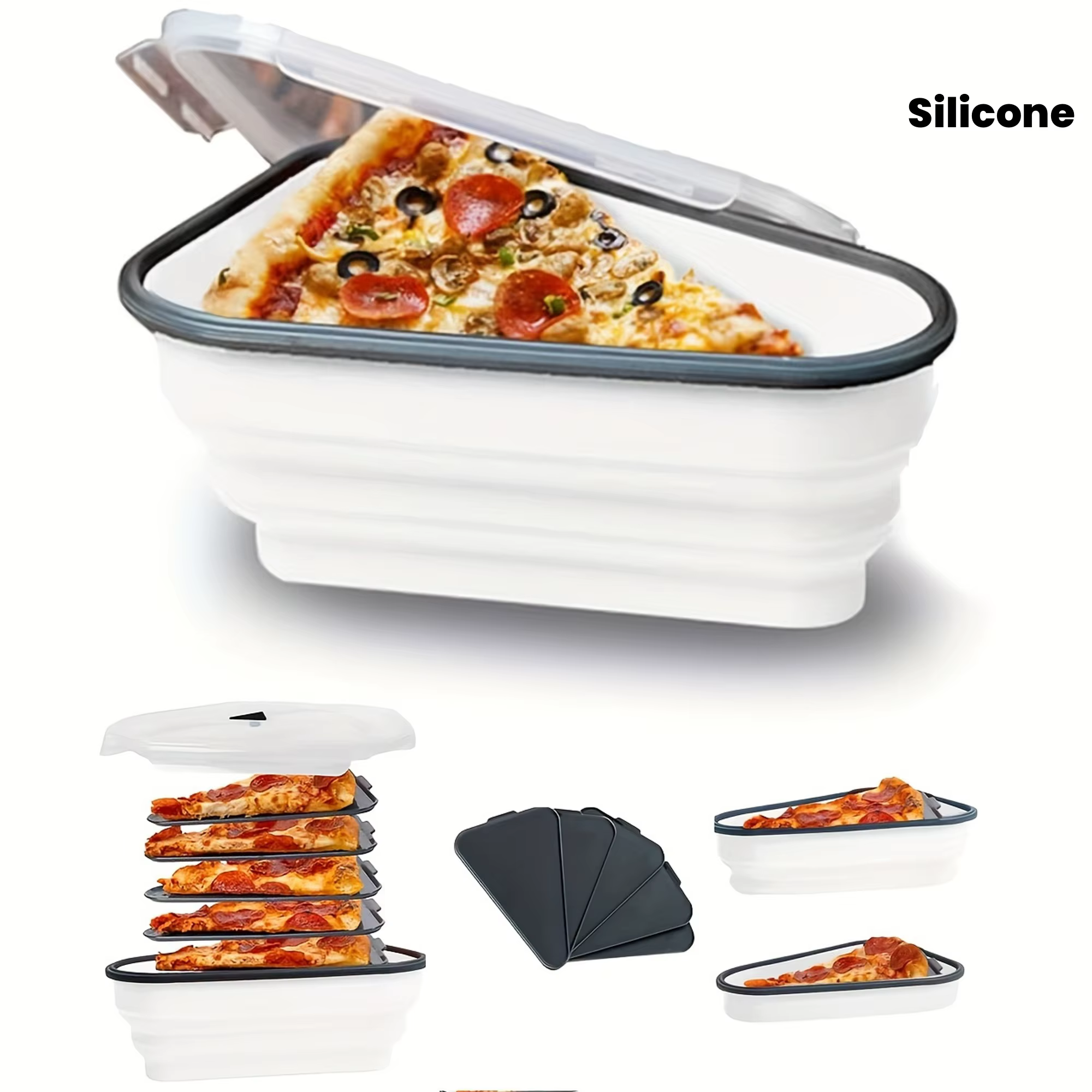 Conteneur de stockage de Pizza en Silicone peu encombrant