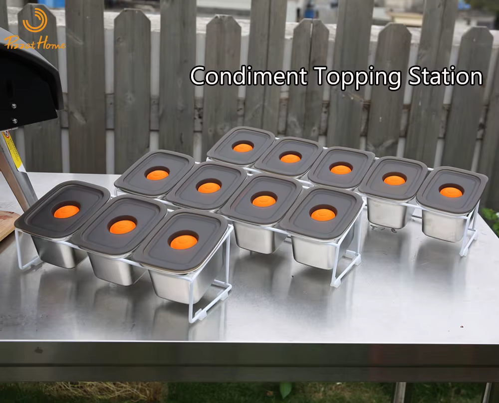 Pizzathome – récipient à condiments pour Pizza en acier inoxydable