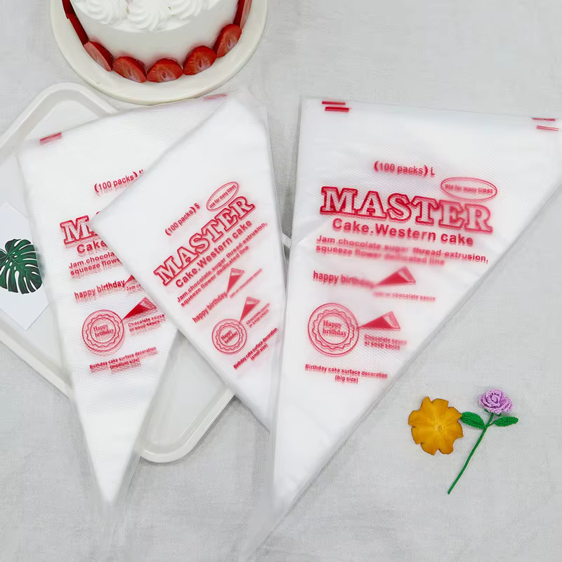 100 pièces de pochettes à pâtisserie jetables en plastique pour la décoration de gâteaux