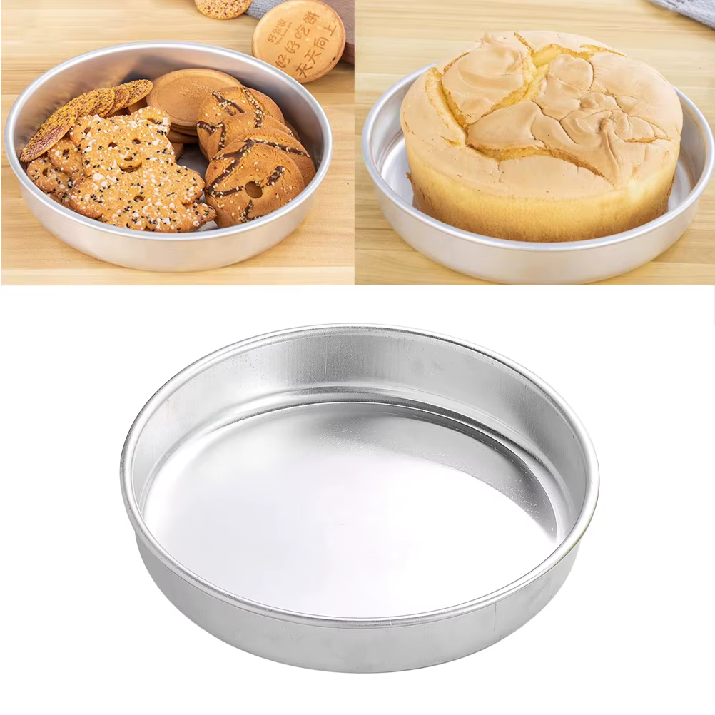 Plateau de cuisson rond en aluminium de 26 cm à fond plat pour la cuisine