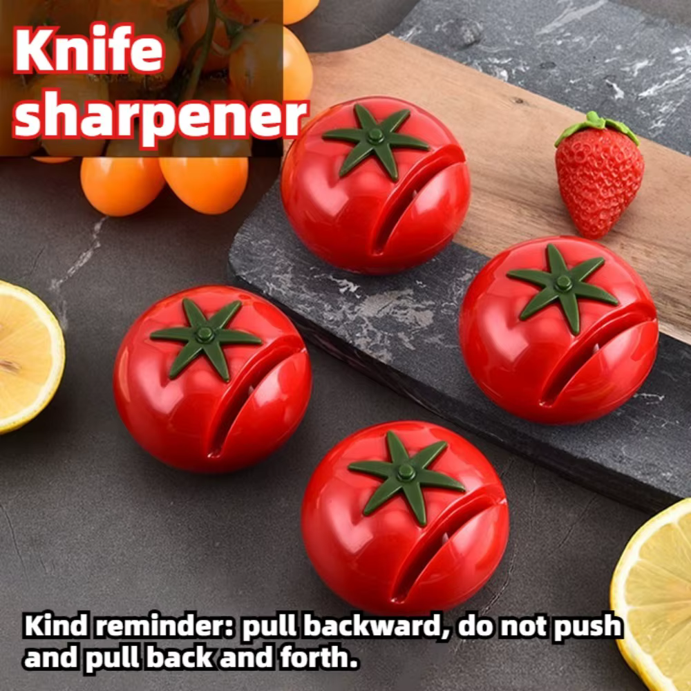 Aiguiseur de couteaux Kawaii en forme de tomate