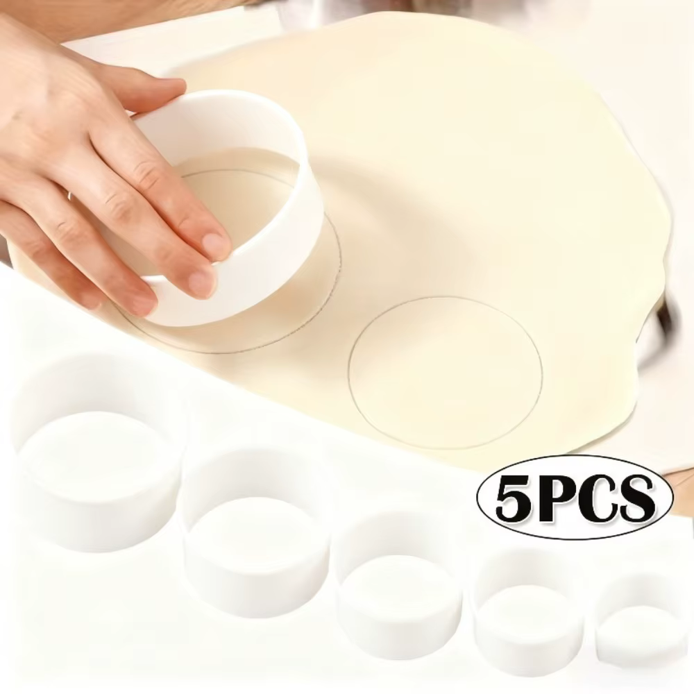 Lot de 5 emporte-pièces ronds multi-tailles en plastique pour pâtisserie