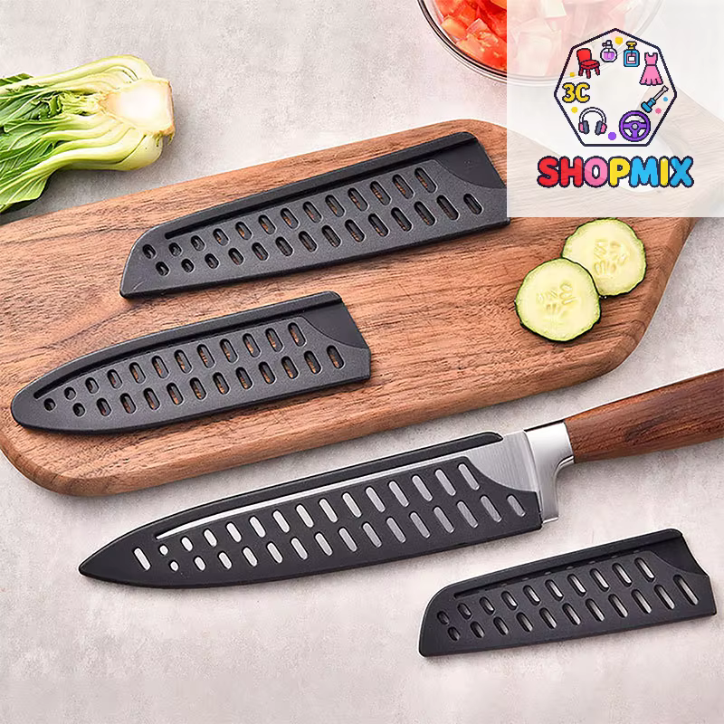 Étui de protection noir en plastique pour couteau de cuisine