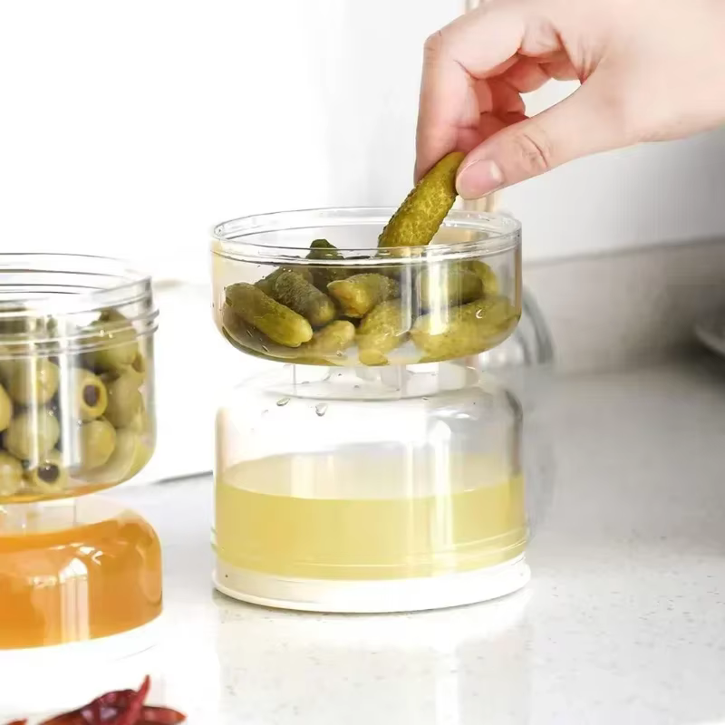 Pot scellé de stockage à domicile pour la cuisine de cornichons séparation humide et sèche boîte
