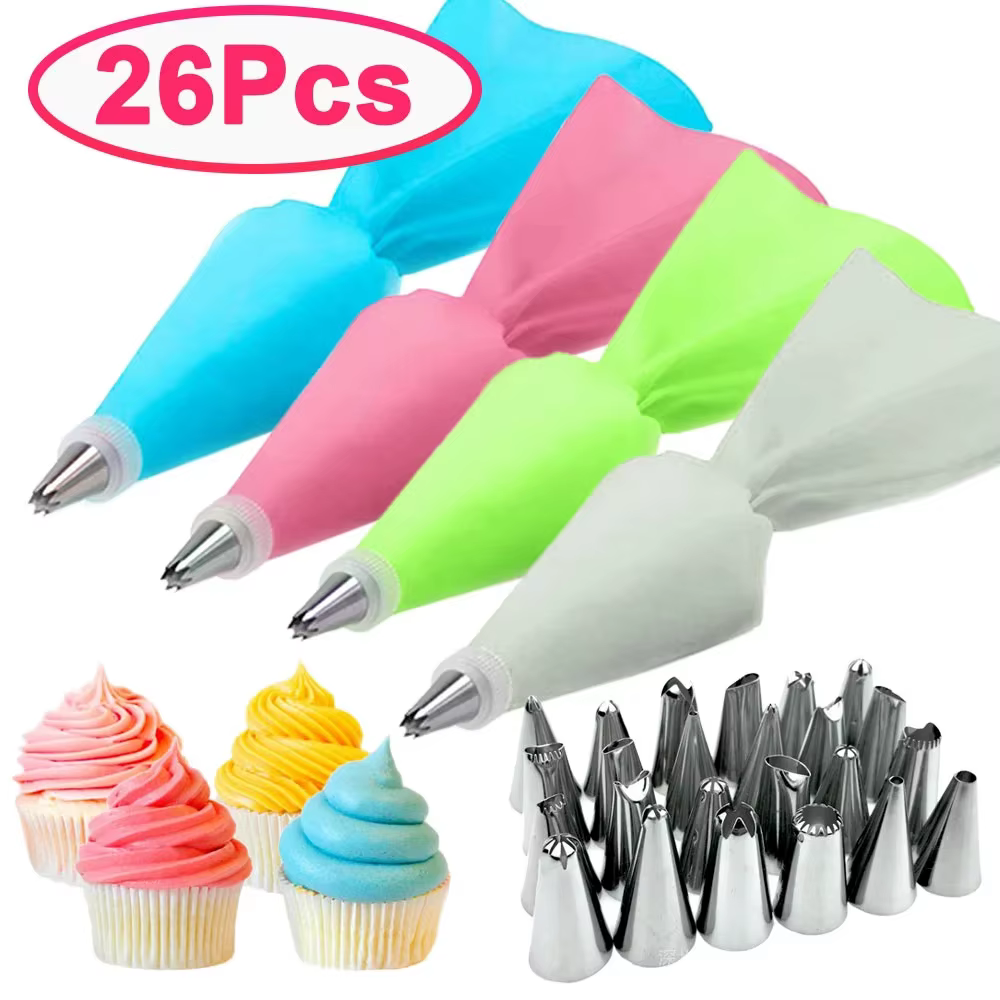 Bon 26/8 pièces sac à pâtisserie en Silicone cuisine bricolage glaçage crème sac