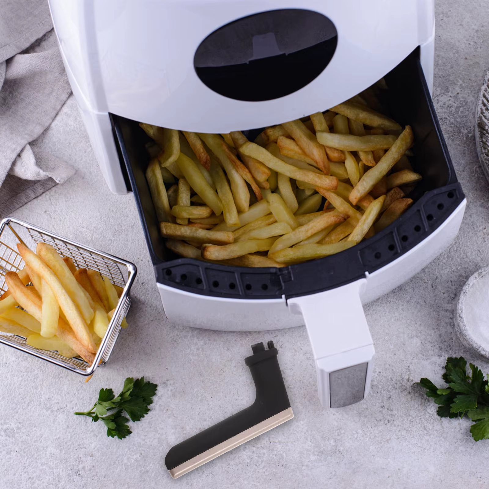 Poignée de remplacement ergonomique pour friteuse à air