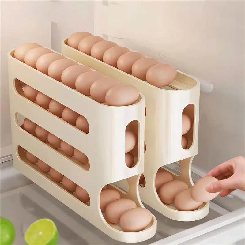 Boîte de rangement d'œufs à roulement automatique domestique