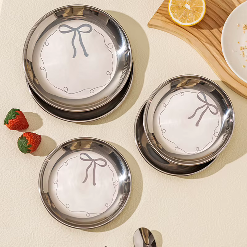 Assiette en acier inoxydable résistant aux chutes