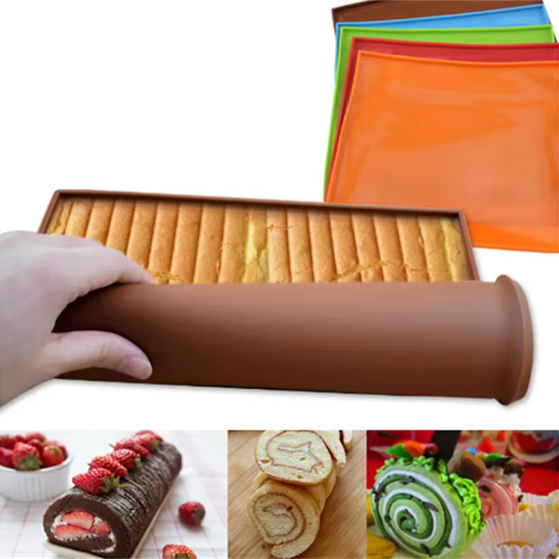 Tapis de cuisson en silicone antiadhésif pour gâteaux roulés