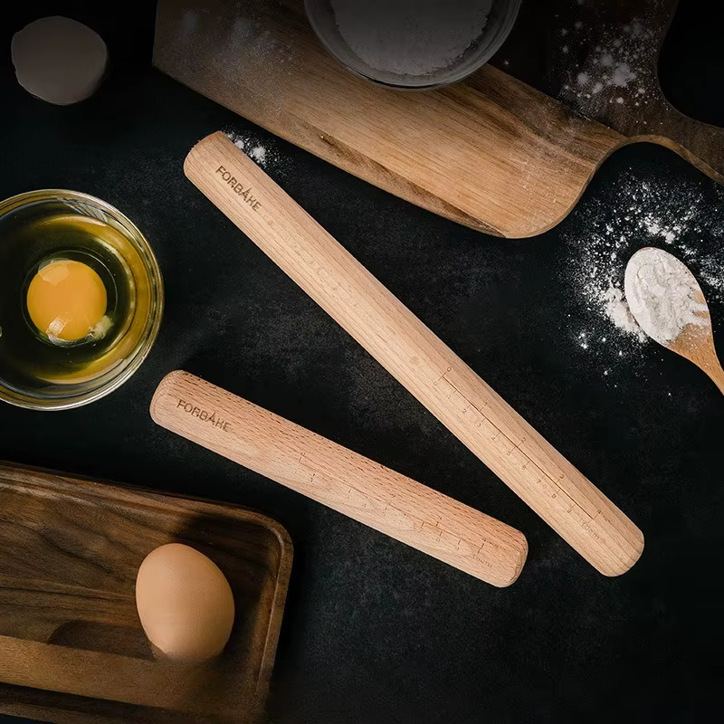 Rouleau à pâtisserie en bois massif