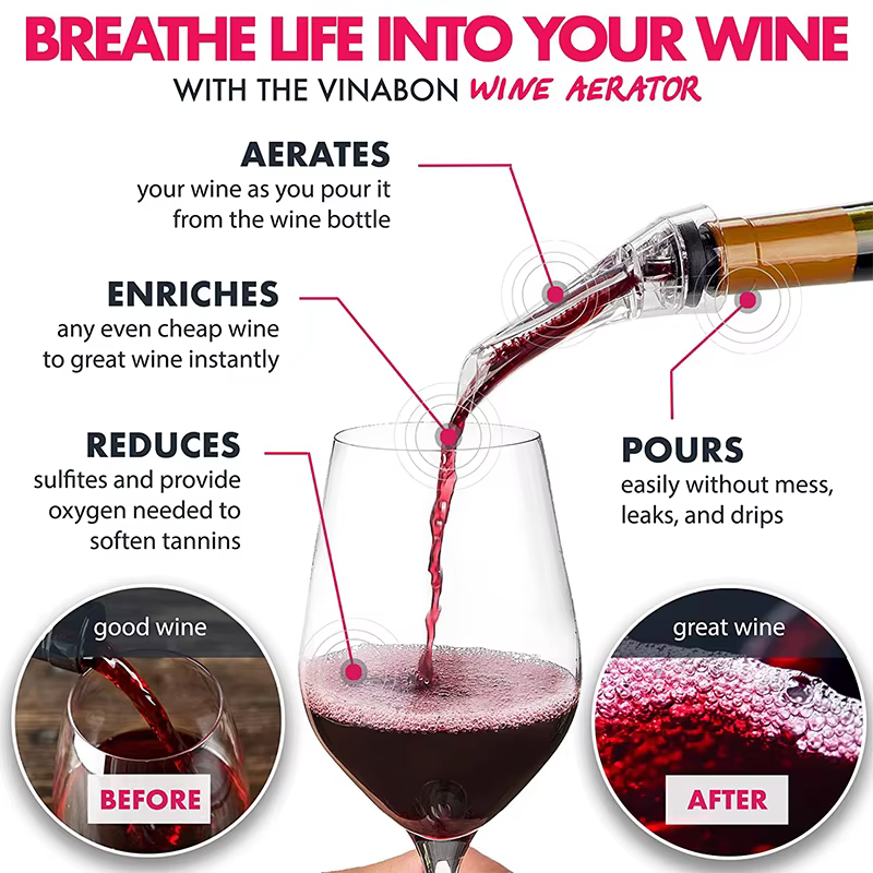 LMETJMA – bec verseur d'aérateur de vin 2 en 1
