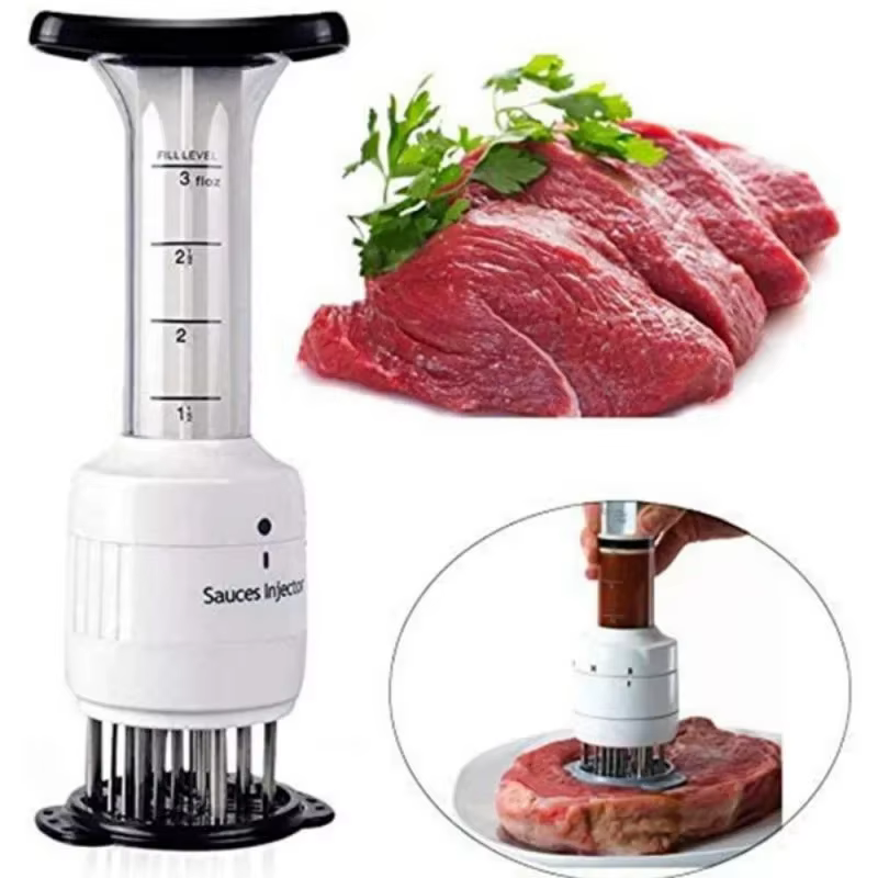 Injecteur de viande marinade en acier inoxydable 2 en 1