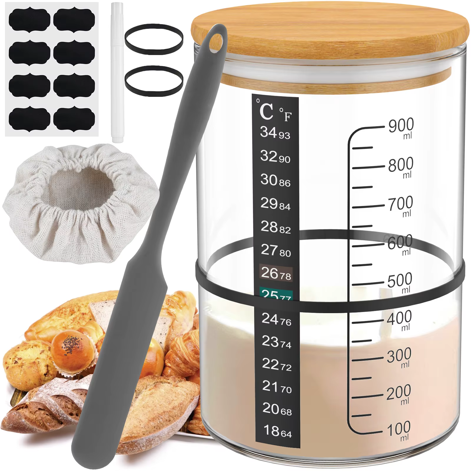 Kit de pot de démarrage de levain 900ML