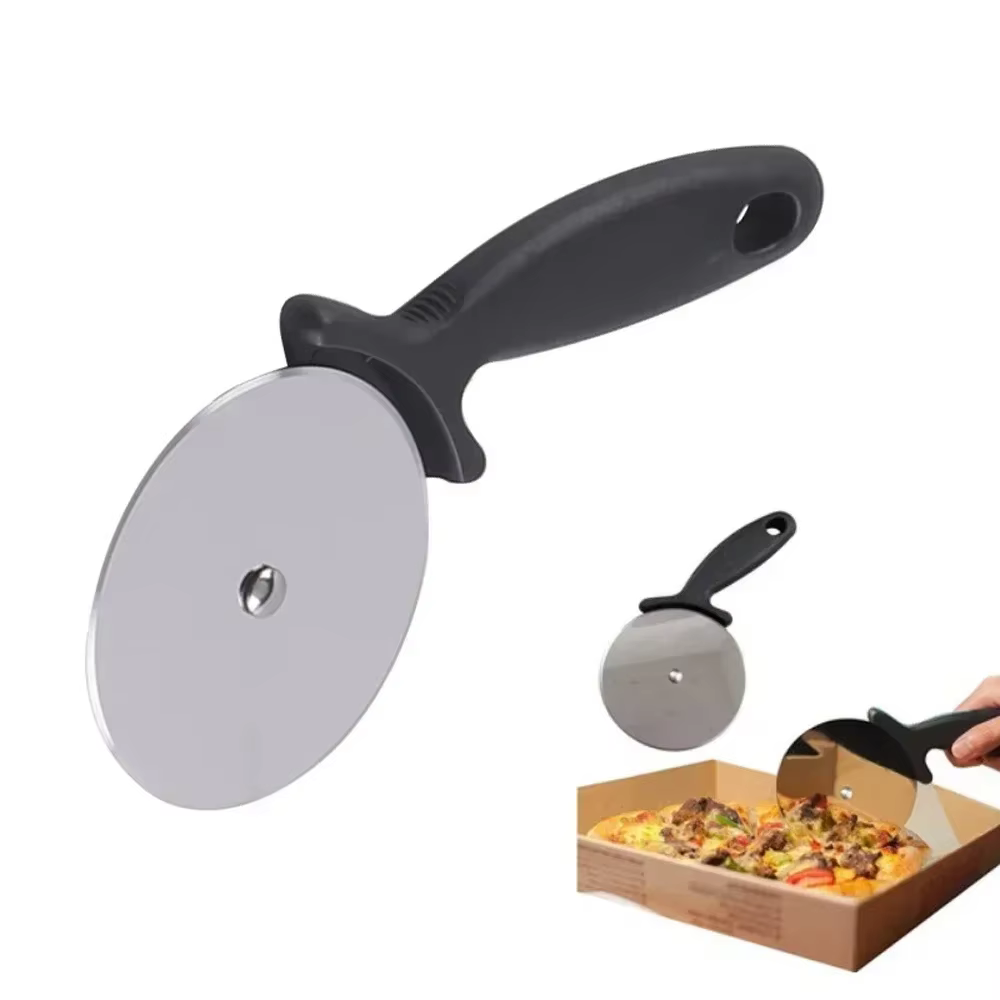 Nouveau Coupe-Pizza accessoires de cuisine en acier inoxydable coupe-rouleau à pâtisserie couteau à Pizza biscuit gâteau rouleau roue ciseaux coupe