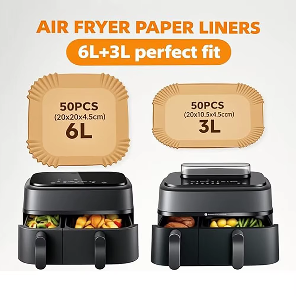 Papier sulfurisé pour friteuse à air Philips Dual Basket séries 3000/5000 6L/3L