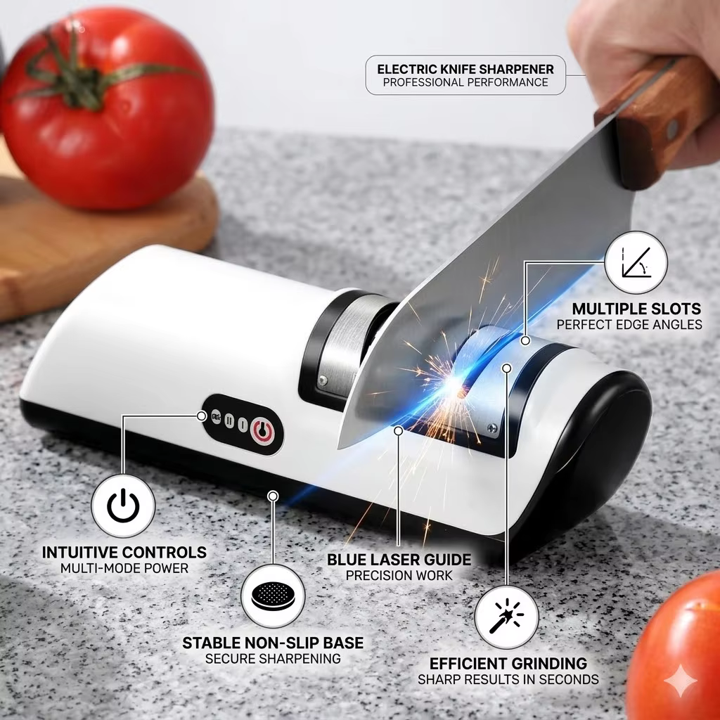 Aiguiseur de couteaux électrique rechargeable par USB