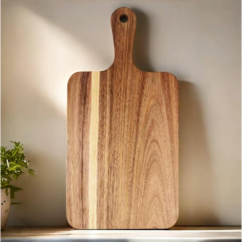 Planche à découper en bois avec poignée