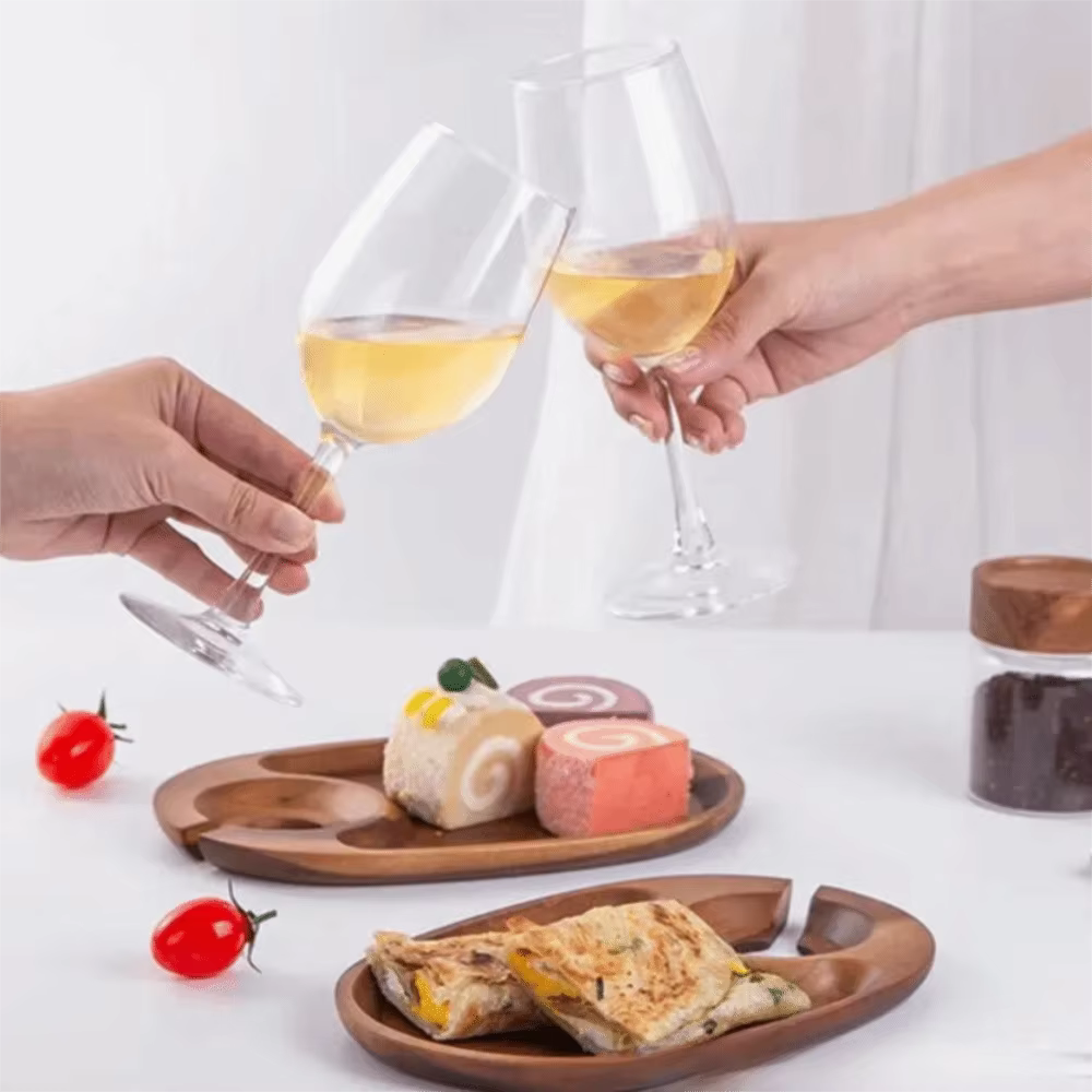 Plateaux à apéritifs en bois à surface lisse