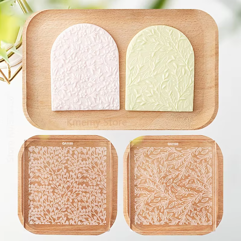 Feuille fleur vigne plantes vertes Texture Fondant emporte-pièce timbre Biscuit gaufreur moule dentelle arquée Dessert gâteau outil de décoration