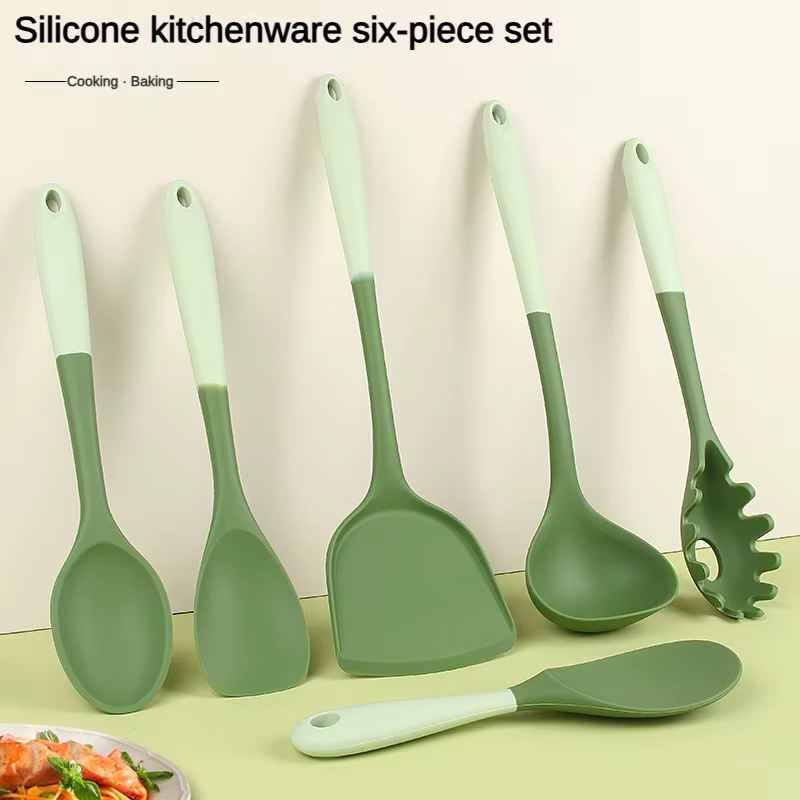 Ensemble d'ustensiles de cuisine en Silicone 6 pièces: spatule chinoise